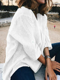 3/4 Sleeve Buttoned Casual Plus Size Shirts