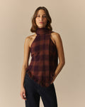 Abigail Tartan Scarf Tank Burgundy Burgundy / XL