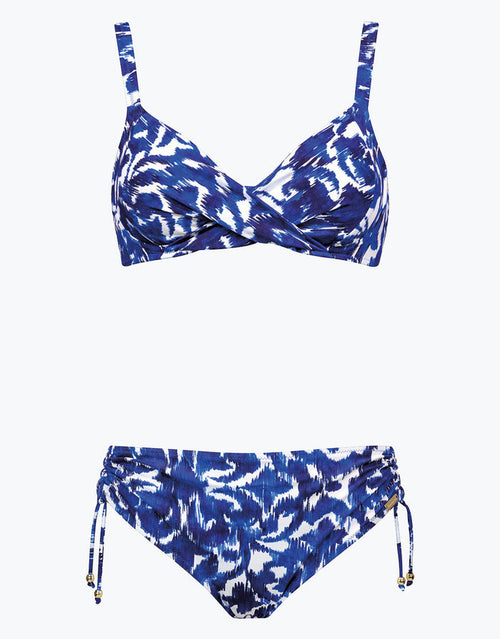 Charmline Aegean Spirit Underwired Bikini Set - Azure White - Simply Beach UK