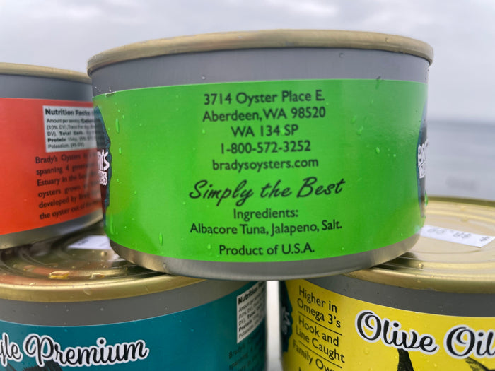 Albacore Tuna - Brady's Oysters Canned Goods