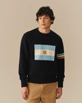 Argentina Flag Crewneck Sweater Navy