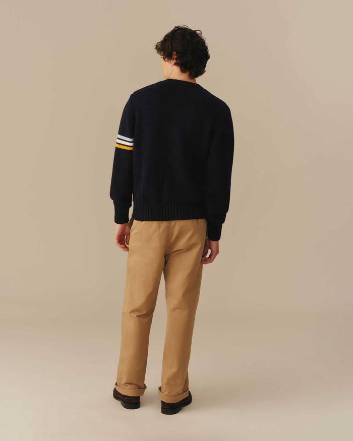 Argentina Flag Crewneck Sweater Navy