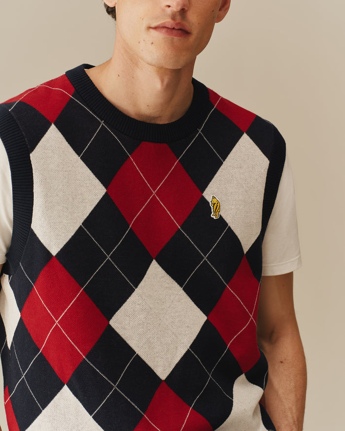 Argyle Winnie-the-Pooh Sweater Vest Navy & Red