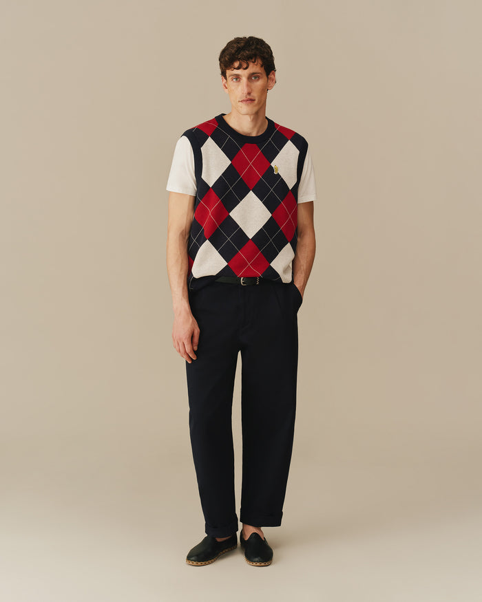 Argyle Winnie-the-Pooh Sweater Vest Navy & Red