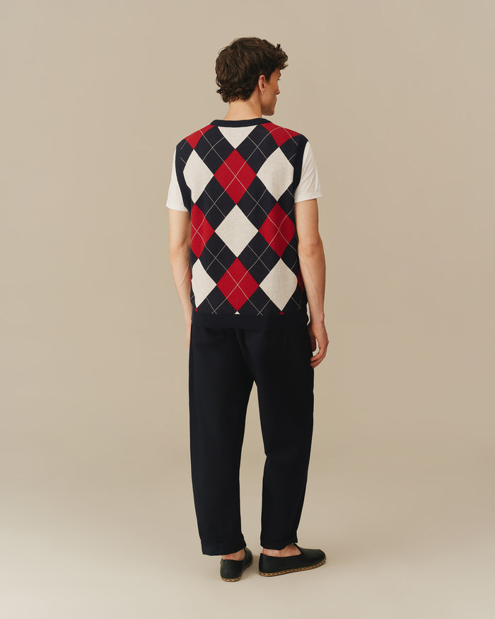 Argyle Winnie-the-Pooh Sweater Vest Navy & Red