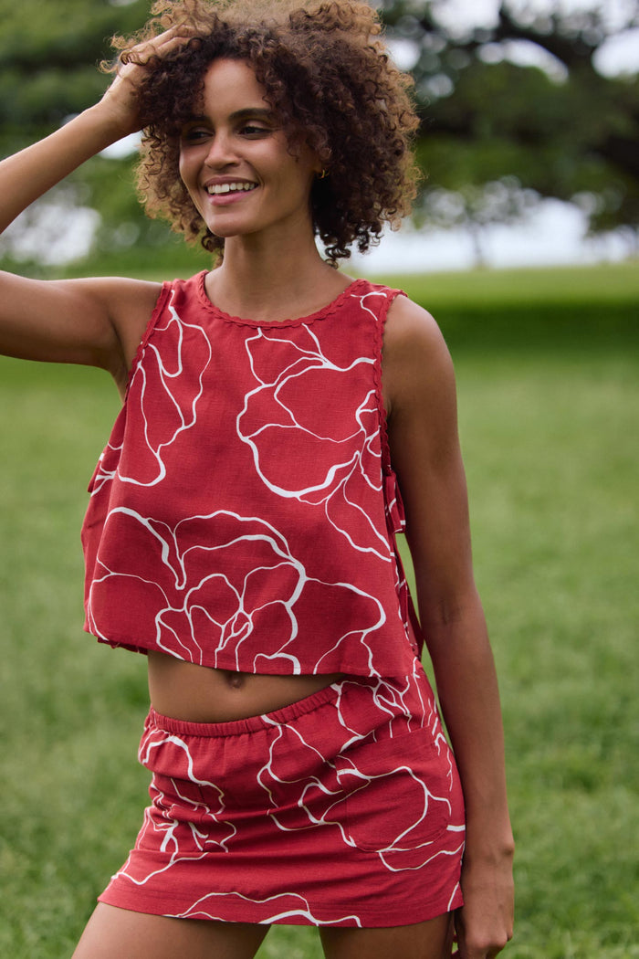 Athena Floral Top - Lifeguard Red | O'Neill