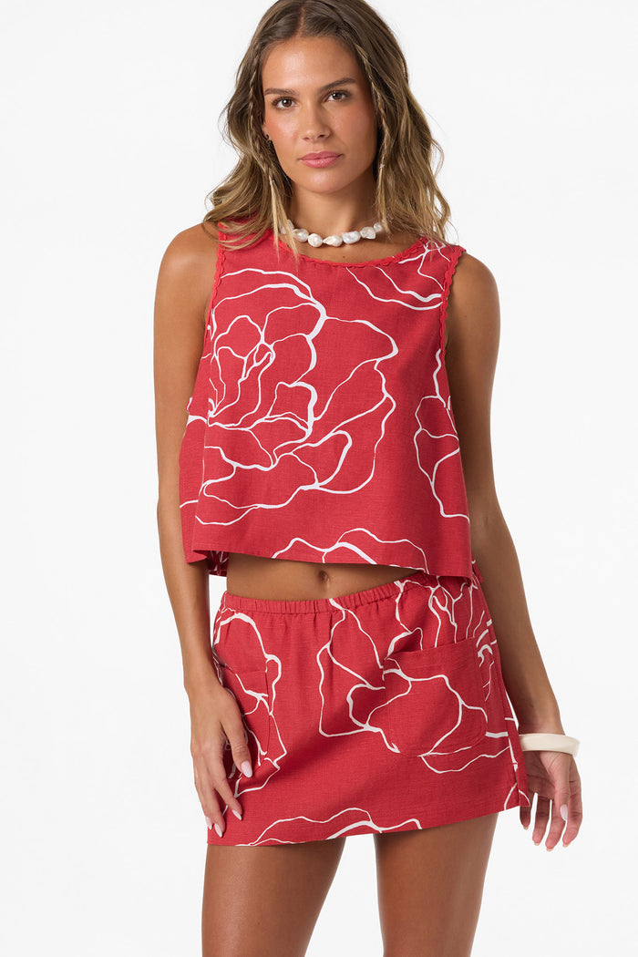 Athena Floral Top - Lifeguard Red | O'Neill