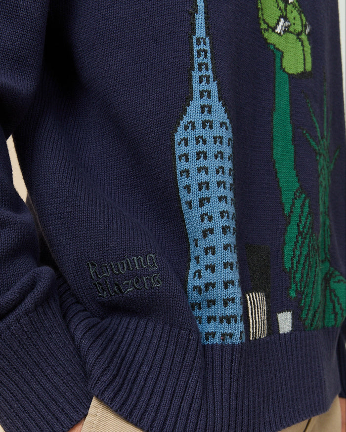 Babar in New York Cotton Sweater Navy