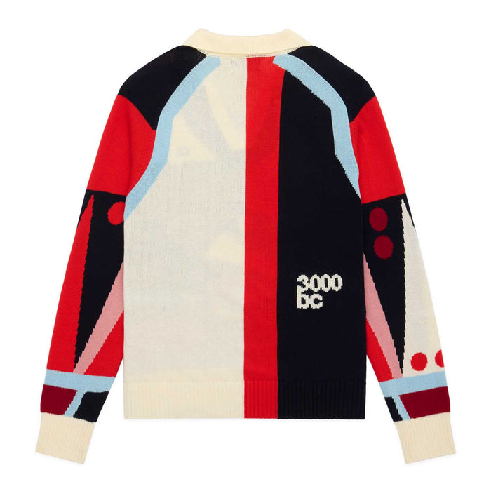 Backgammon Sweater Red Brown Multicolor
