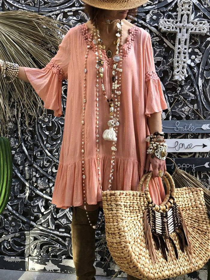 Bohemian Casual Cotton Casual Dress
