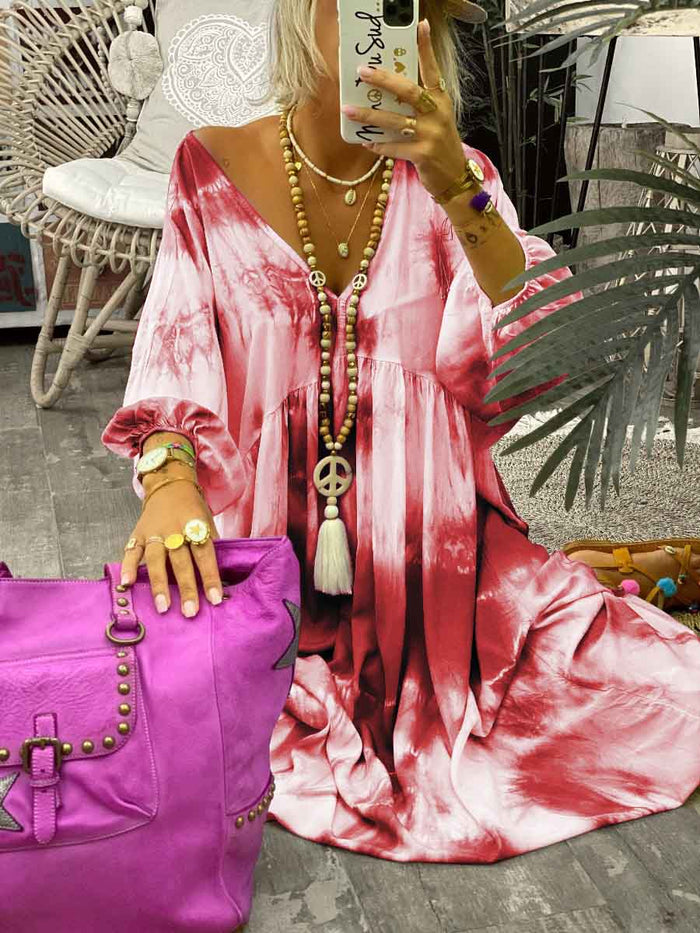 Bohemian Loose Casual Tie Dye Dress