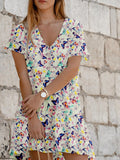 Bohemian Retro Casual Loose Sling Top Floral Pants Set