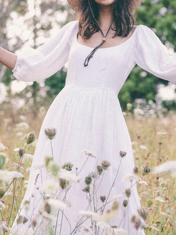 Bohemian Solid Color Maxi Dress