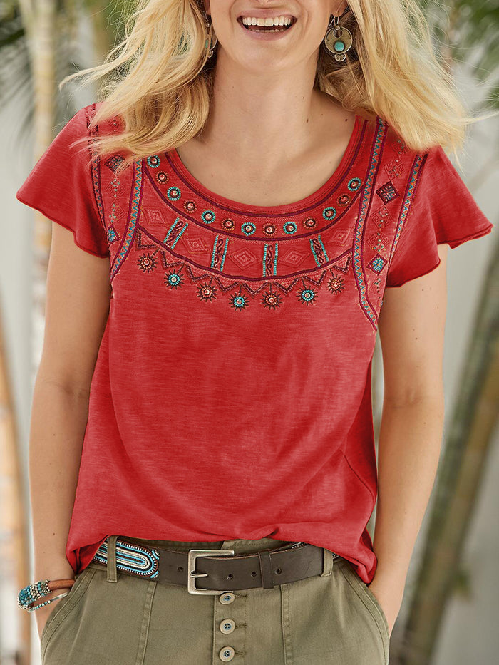 Bohemian Vintage Casual Floral Top
