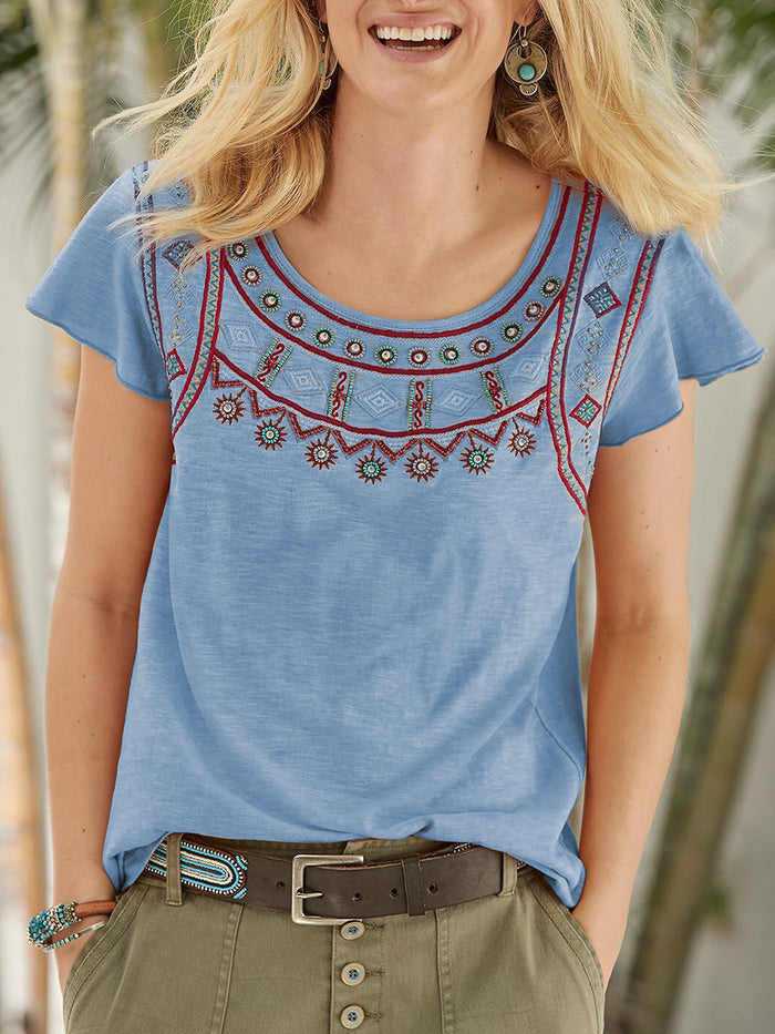Bohemian Vintage Casual Floral Top
