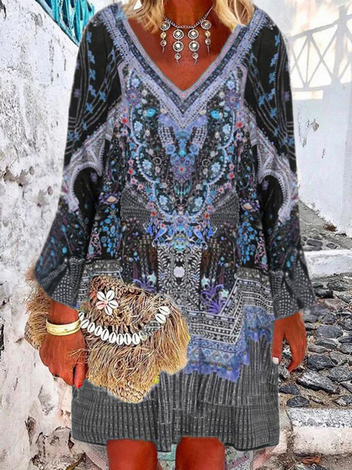 Bohemian Vintage Casual Loose Floral Dress