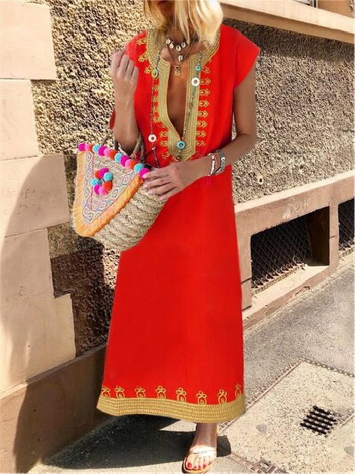 Bohemian Vintage Elegant Casual Loose Dress