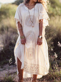 Boho V Neck Short Sleeve Dresses