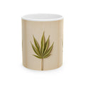 Botanical Neutral Ceramic Mug – Minimalist Dried Palm Design (11oz, 15oz)