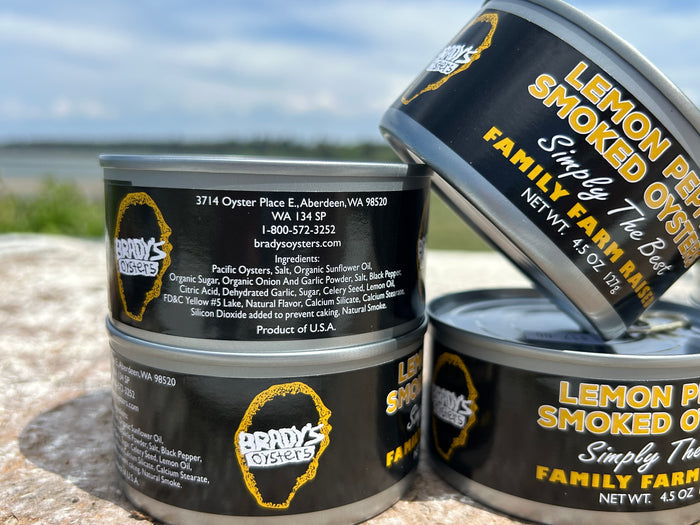 Brady's Canned Smoked Oysters - NEW 4.5 oz can!