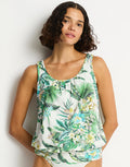Sea Level Breezer Blouson Tankini Top - White - Simply Beach UK