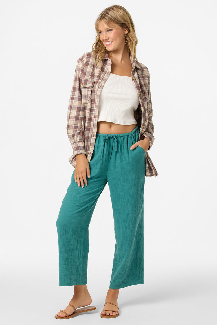 Brenda Crinkle Double Gauze Beach Pants - North Sea | O'Neill