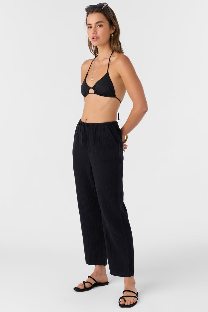 Brenda Crinkle Double Gauze Beach Pants - Black | O'Neill
