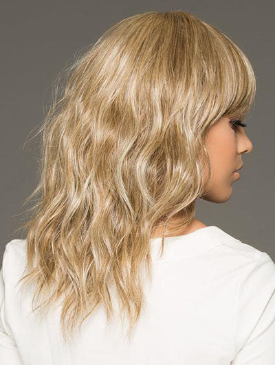 Brown and Blonde Mid-Length Curly Synthetic Wigs