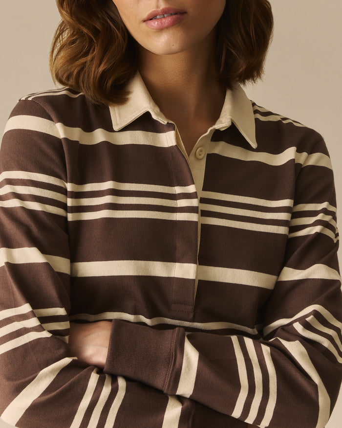 Cameron Fitted Country Striped Rugby Shirt Brown Brown / XL
