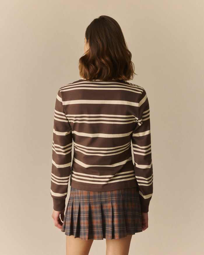 Cameron Fitted Country Striped Rugby Shirt Brown Brown / XL