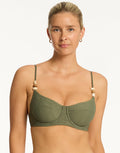 Sea Level Caracus Balconette Bikini Top - Khaki - Simply Beach UK