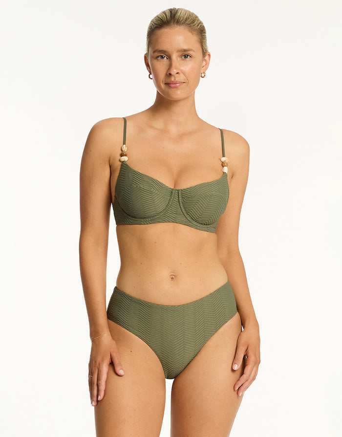 Sea Level Caracus Balconette Bikini Top - Khaki - Simply Beach UK