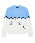 Cashmere Apres Skis Cable Knit Sweater Blue Multi