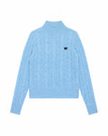 Cashmere Cable Sheep Turtleneck Blue