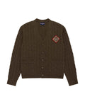 Cashmere Cableknit Cardigan Brown Heather