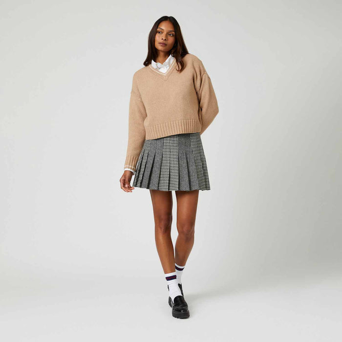 Cashmere Callie V Neck Sweater Camel