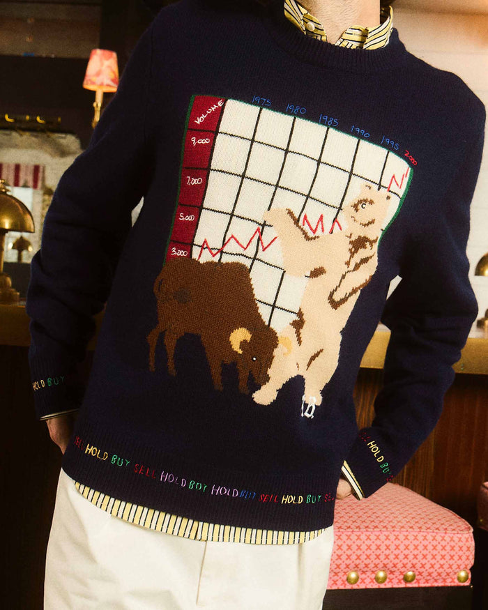 Cashmere Finance Sweater Navy