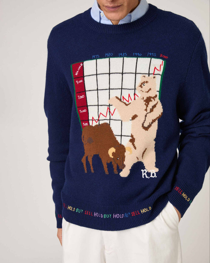 Cashmere Finance Sweater Navy