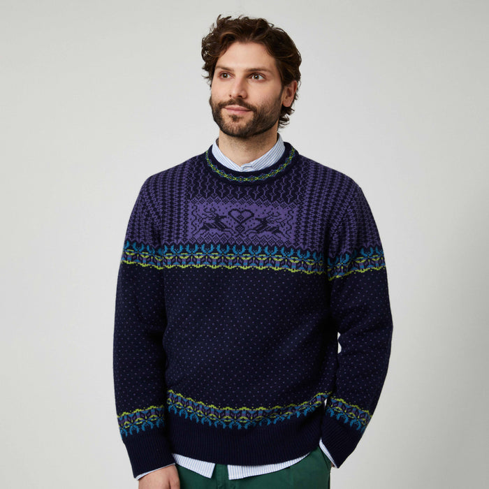 Cashmere Nordic Fairisle Sweater Navy
