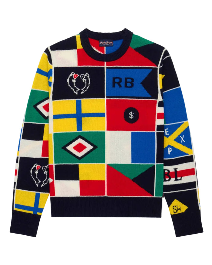 Cashmere Sailing Flag Sweater Multicolor