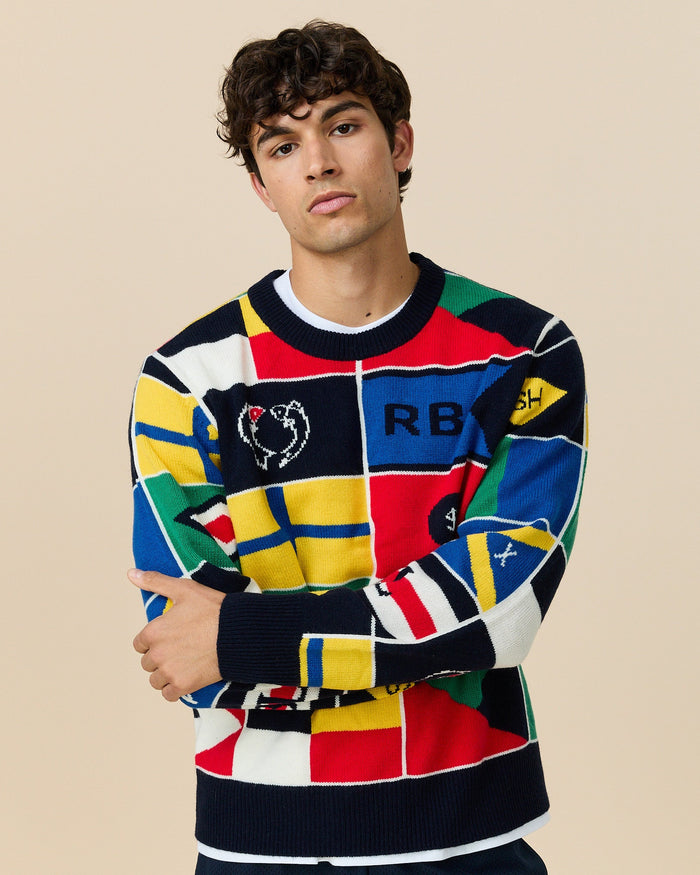 Cashmere Sailing Flag Sweater Multicolor