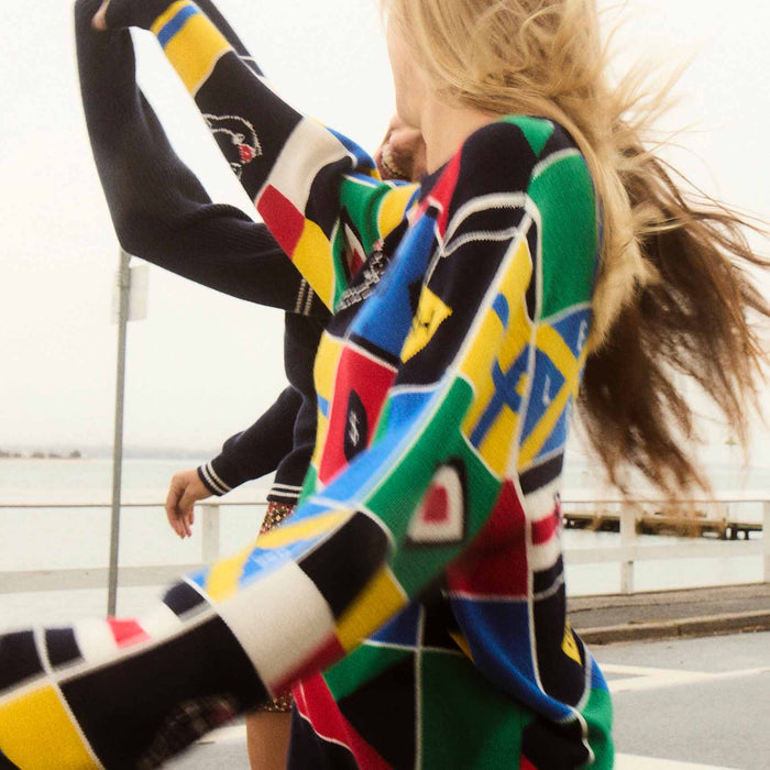 Cashmere Sailing Flag Sweater Multicolor