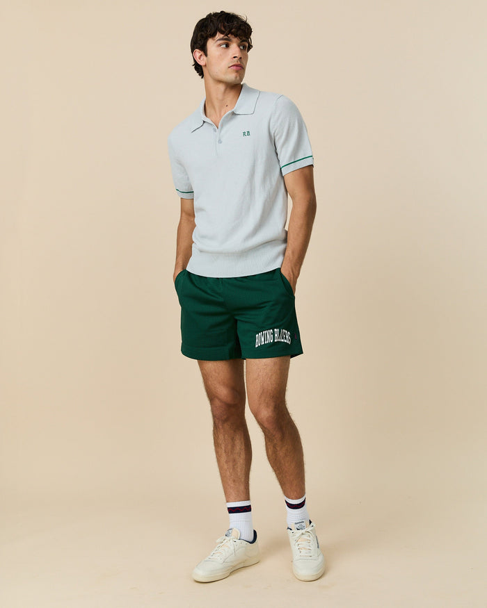 Cashmere Short Sleeve Polo Light Grey