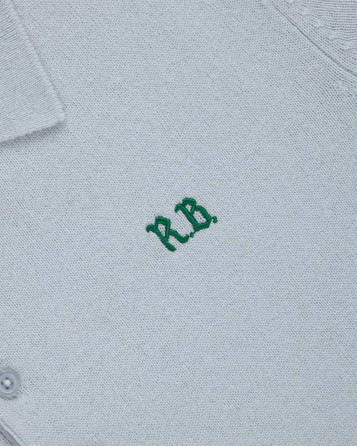 Cashmere Short Sleeve Polo Light Grey