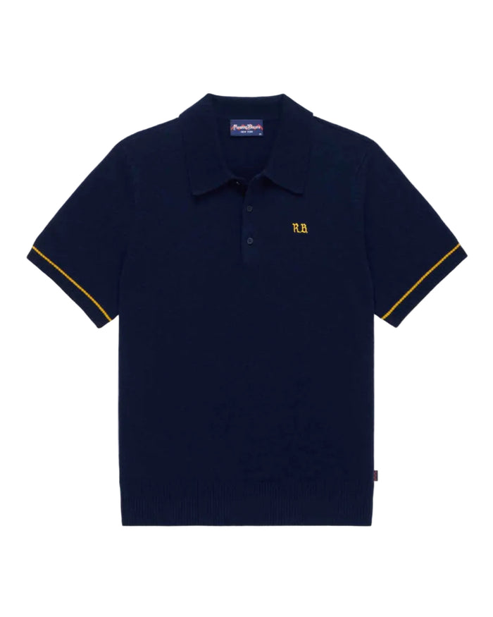Cashmere Short Sleeve Polo Navy