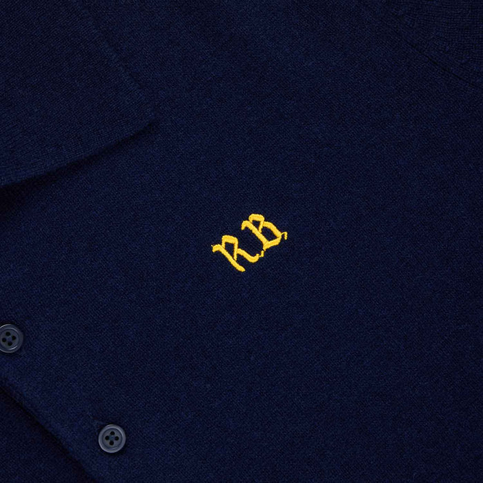 Cashmere Short Sleeve Polo Navy