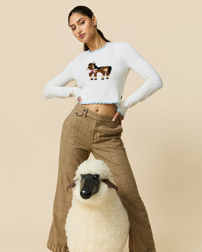 Cashmere Show Pony Sweater Cream