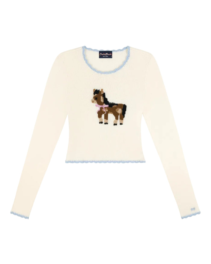 Cashmere Show Pony Sweater Cream
