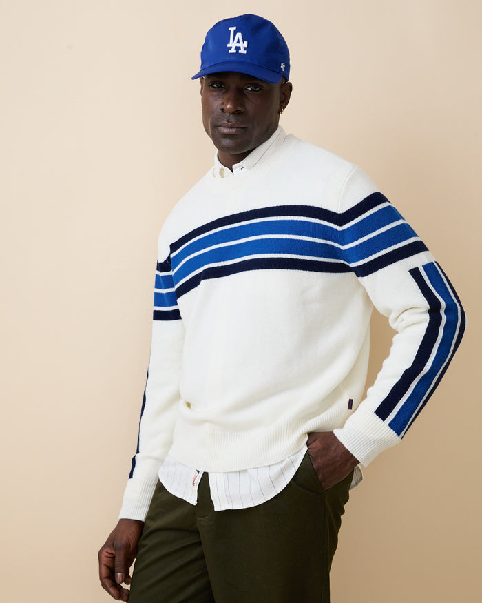 Cashmere Sport Stripe Sweater Cream