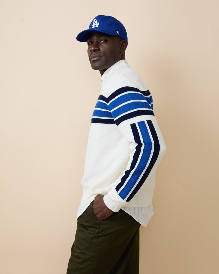 Cashmere Sport Stripe Sweater Cream